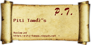 Piti Tamás névjegykártya